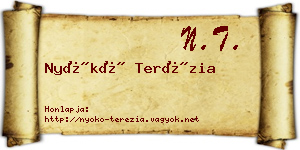Nyókó Terézia névjegykártya